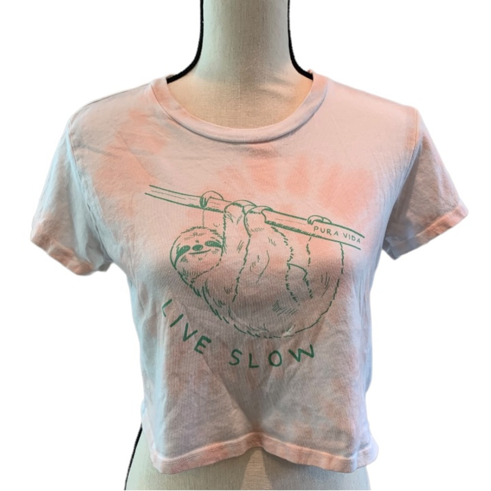 Pura Vida "Live Slow" Tie Dye Crop Top